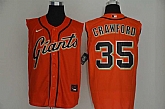 Giants 35 Brandon Crawford Orange Nike Cool Base Sleeveless Jersey,baseball caps,new era cap wholesale,wholesale hats